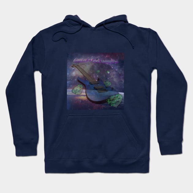 Beautiful, graceful, graceful guitar soar in space. Hoodie by Abstract philosophy